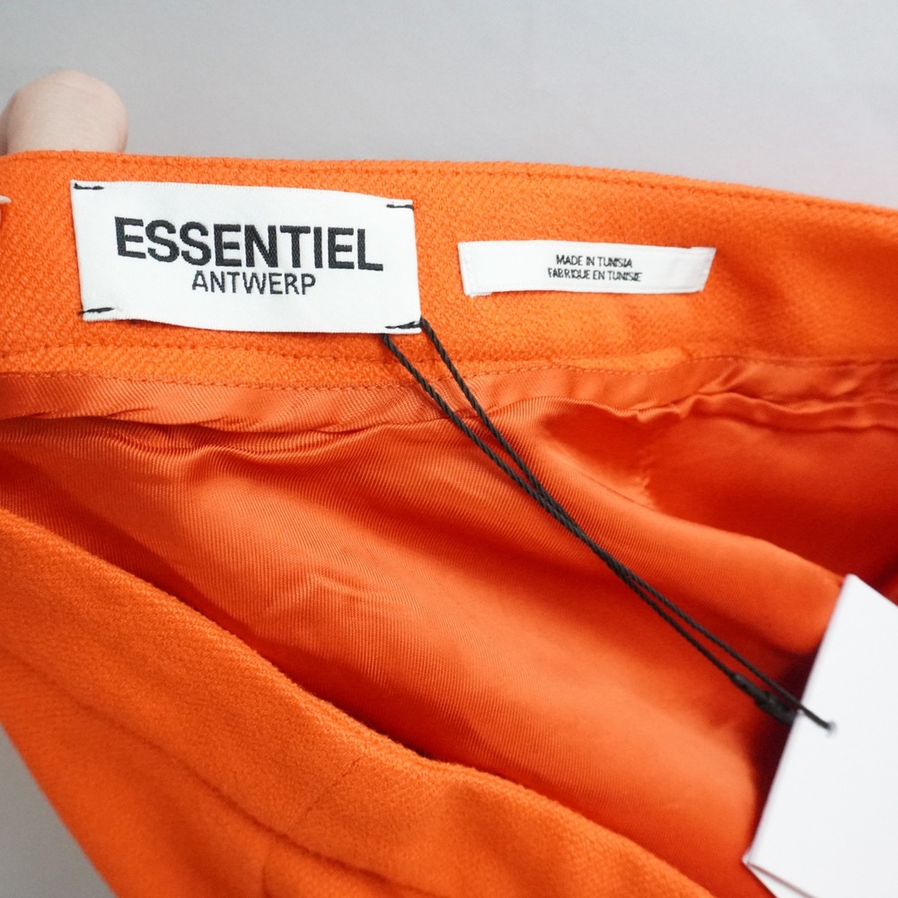Essentiel Antwerp Orange Ruffle Wrap Skirt High Waisted Size L NWT Preppy Summer - Picture 7 of 13